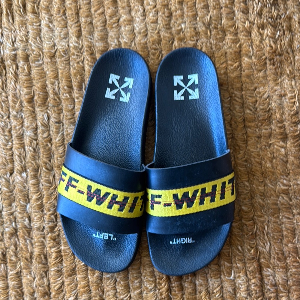 Off-White Black and Yellow Slides